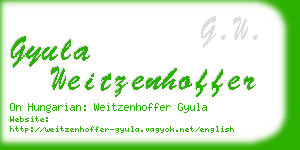 gyula weitzenhoffer business card